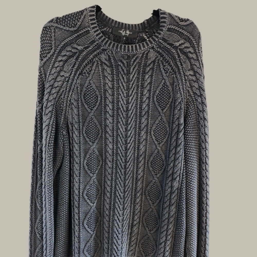 Rag & Bone - Soft Cotton Chunky Cable Sweater Charcoal/ L